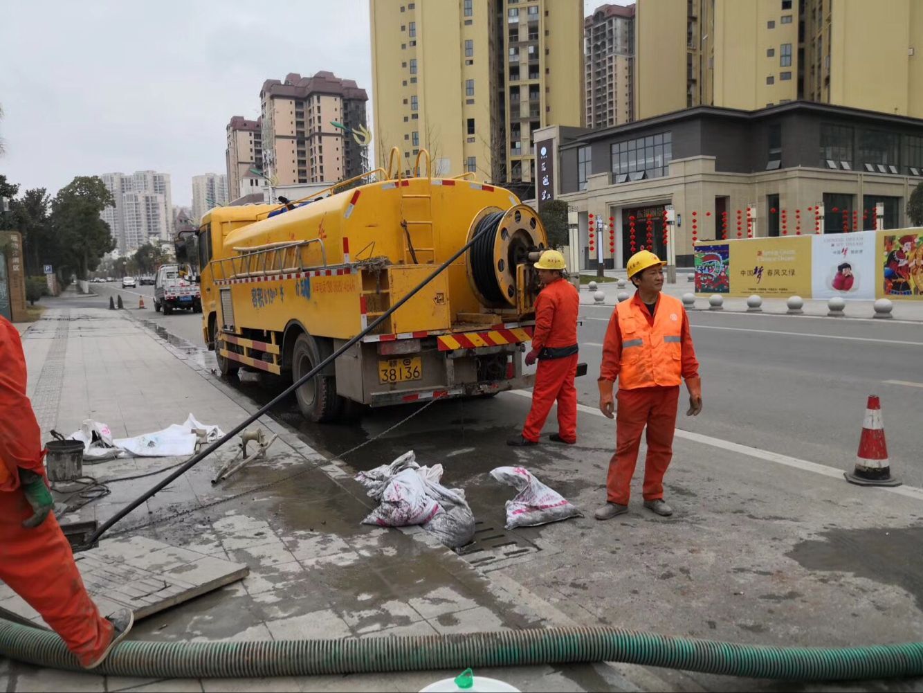 彭场镇排污管道清淤-管道清洗
